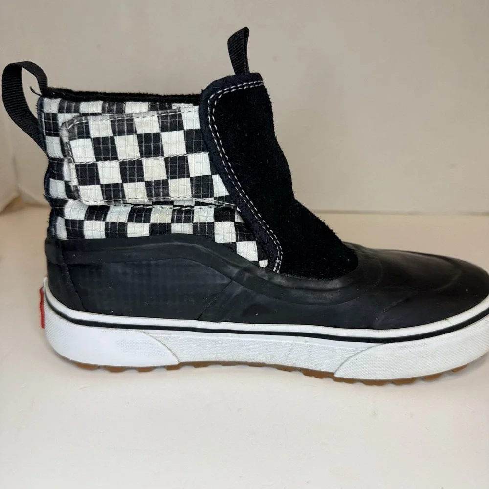 Vans Quarter Slip On Hi Terrain V MTE Black White Check Boots Kids Youth Size 3 - Picture 9 of 16